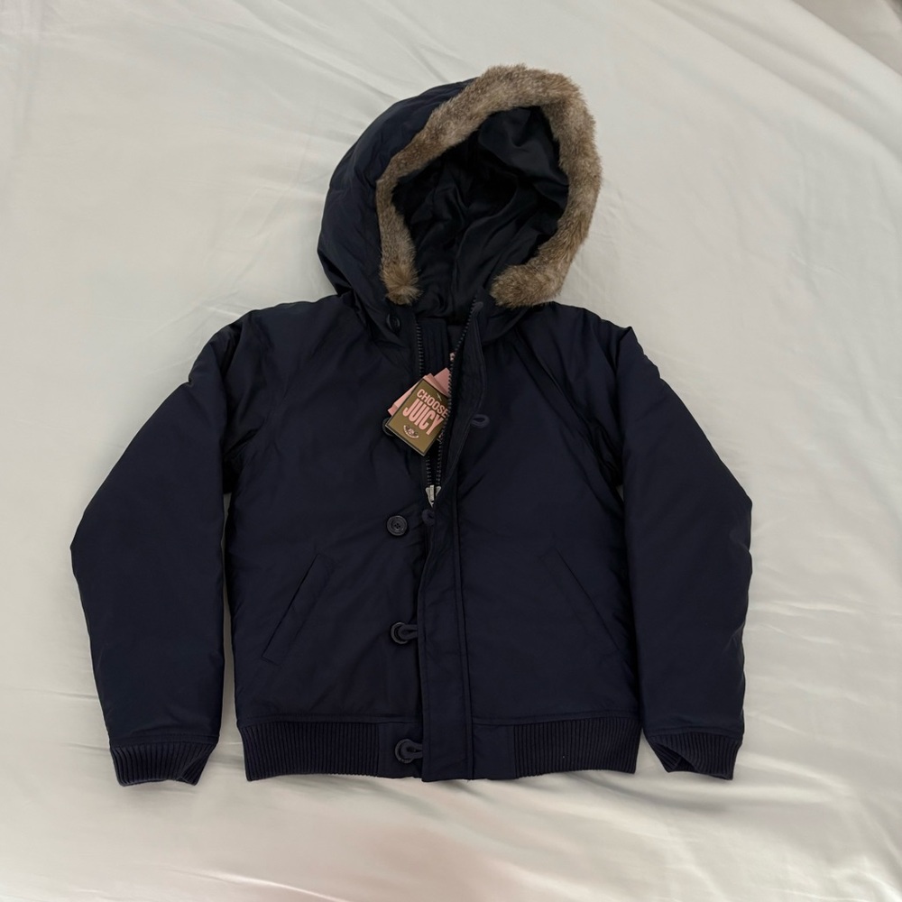 Juicy Couture Navy Blue Puffer Down Jacket